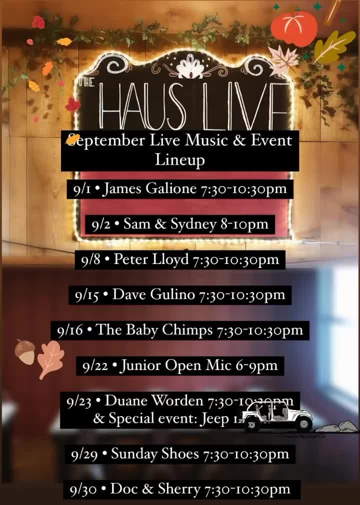 Haus Coffee Shop Event Calendar